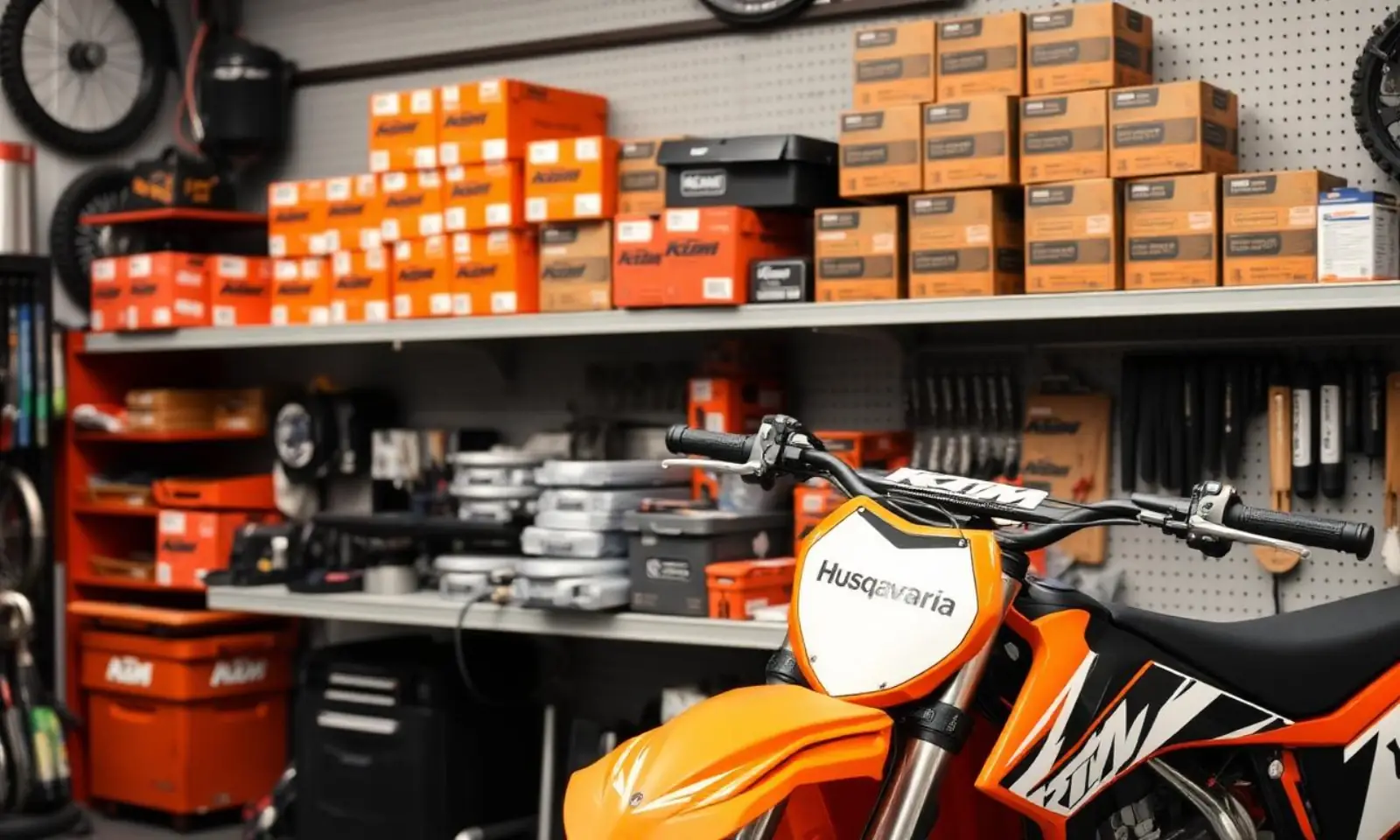 מדפי מלאי חלפים של KTM ו-Husqvarna ביבואן KSR Group בישראל